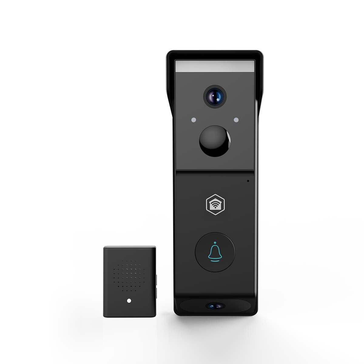 Nedis SmartLife Wireless Video Doorbell WiFi Camera, Battery Powered | 2x Full HD 1080p | Cloud Storage (optional) / microSD (not included) | IP54 | With motion sensor | Night vision | Black