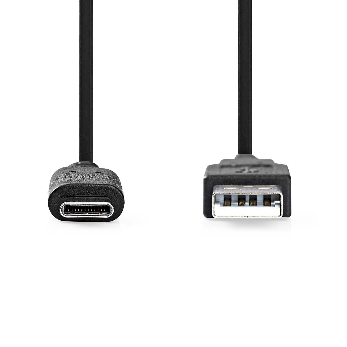 Nedis USB Cable | USB 3.2 Gen 2 | USB-A Male | USB-C™ Male | 60 W | 10 Gbps | Nickel Plated | 1.00 m | Round | PVC | Black | Label
