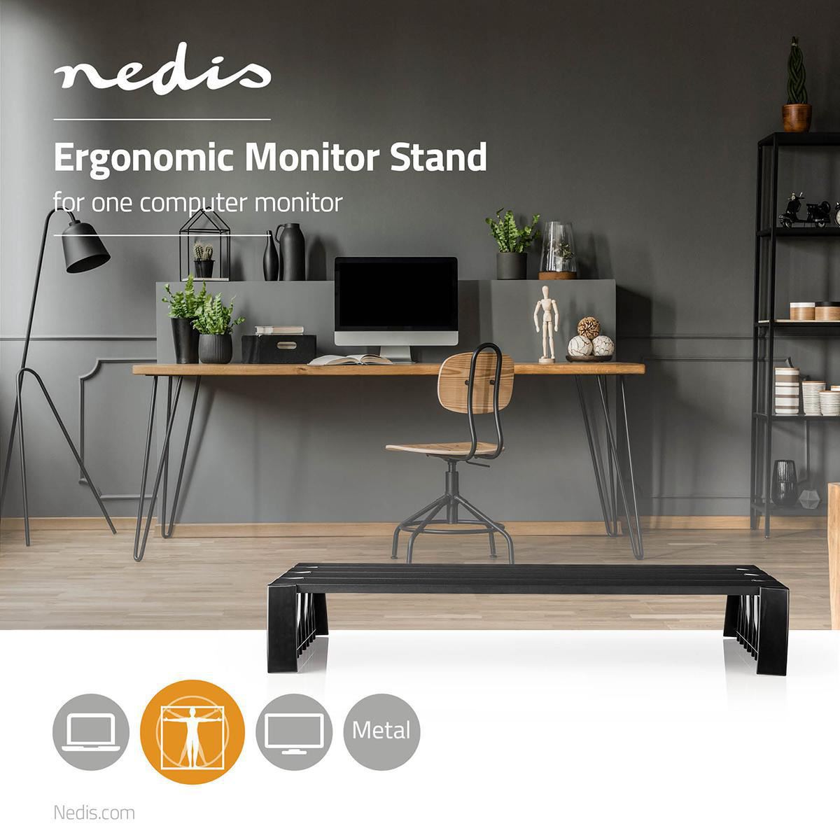 Nedis Monitor Stand | Ergonomics: Yes | Maximum carrying capacity: 16 kg | Universal | Adjustable height: No