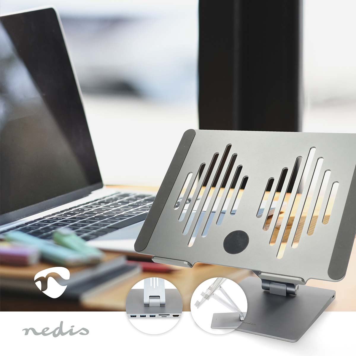 Nedis Notebook Stand | USB Powered | 17 " | Foldable