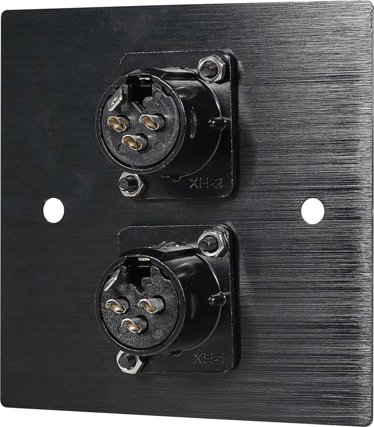 Black Wall Face Plate Electrical AV Slim Series 2 x Female XLR Wall Plate Metal