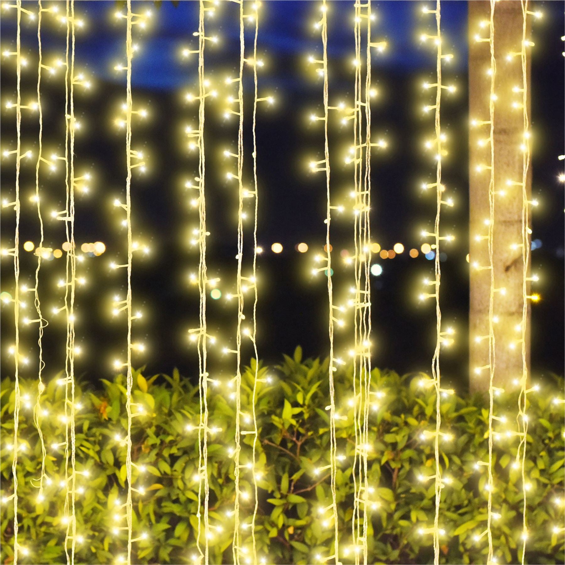 5m Easy-Connect Warm White 250 LED Cluster String Lights With Interconnectable White Rubber Cable