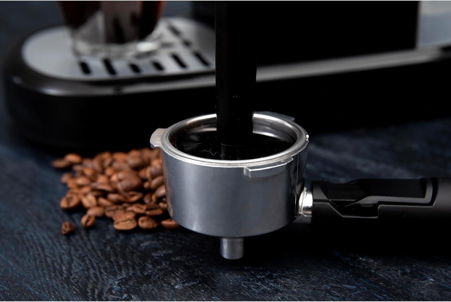 Gastronoma Espresso Coffee 15Bar Machine for Ground Coffee, Cappuccino & Latte Maker with Milk Frother Wand, Stainless Steel Professional Espresso Maker