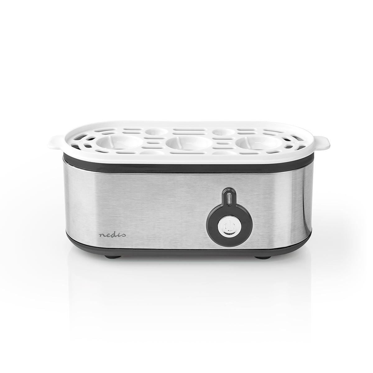 Nedis Compact Electric Egg Cooker Boiler, 210W with Loud Buzzer, for up to 3 Eggs