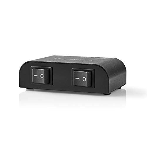 Nedis Speaker Control Switchbox | 2 port(s) | Terminal Clamps | Speaker impedance: 4-16 Ohm | Maximum load per channel: 150 W | Aluminium | Black