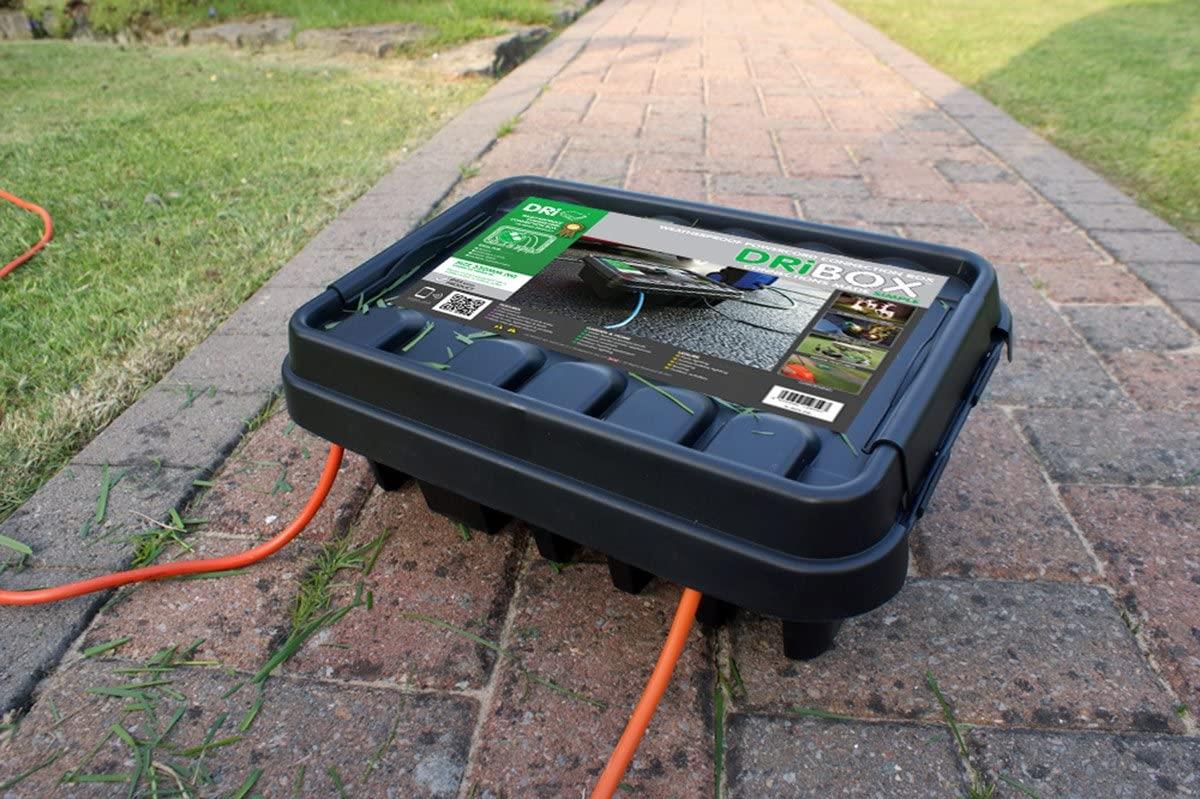 DRiBOX Dry Box FL-1859-330 IP55 Large Weatherproof Junction Connection Box For Cables & Sockets - Black