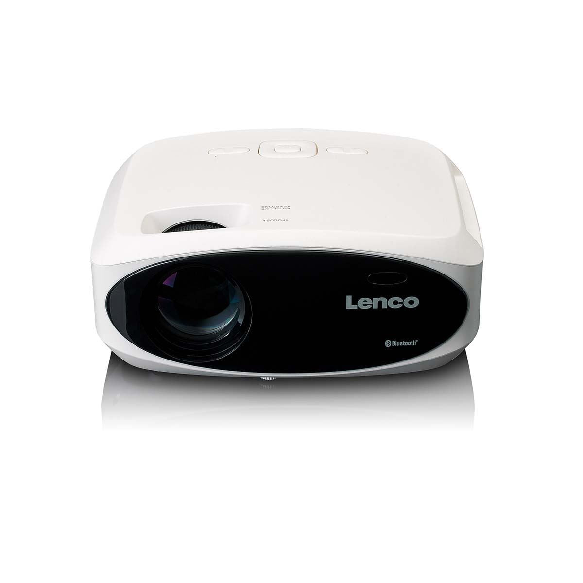 Lenco LCD Projector and Bluetooth® with high resolution, supports Full HD 1080P content White