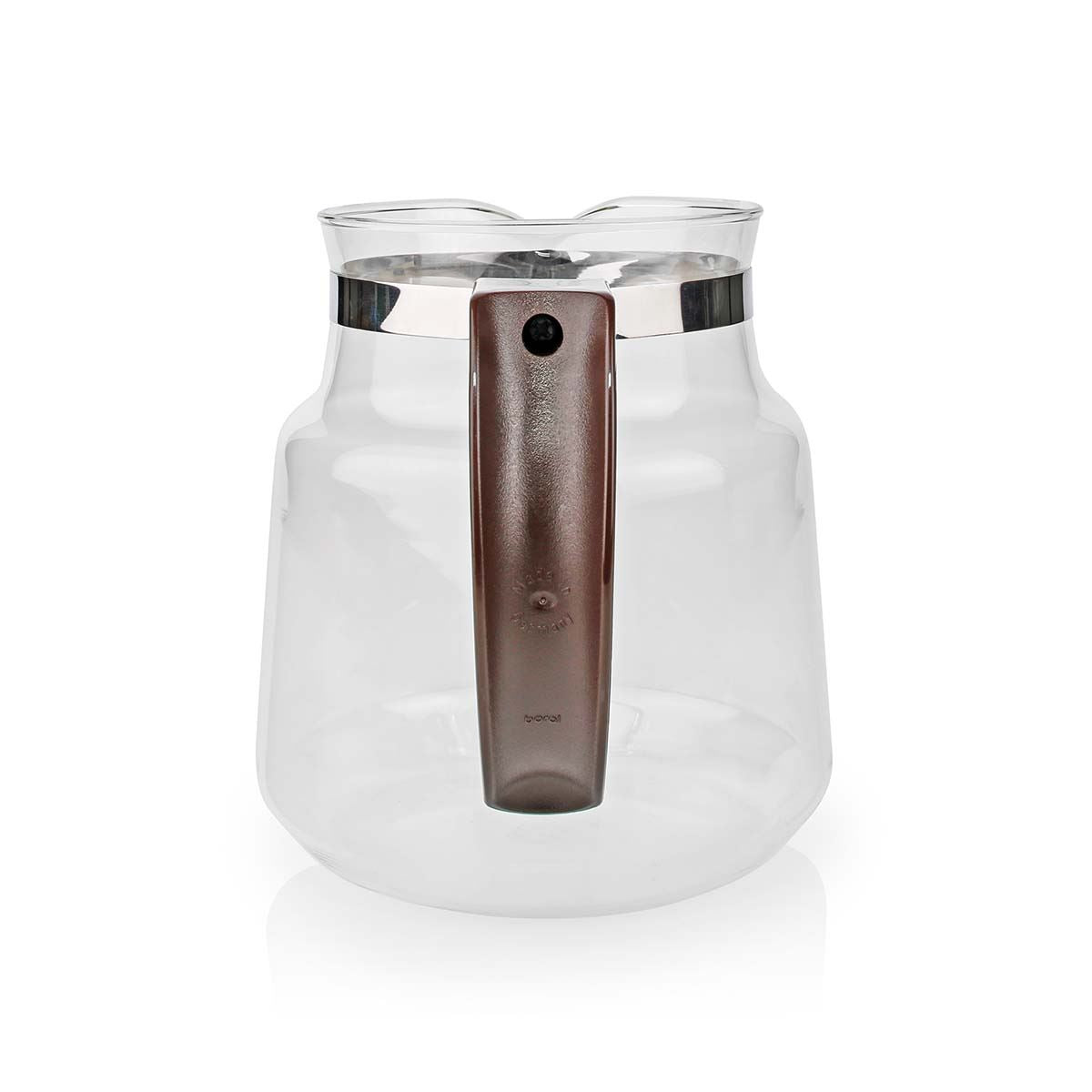Nedis Glass Replacement Jug for Moccamaster Models K & KB, Also Compatible with Excellent 10s - 1.2 L Capacity, Dishwasher Safe, Brown Handle