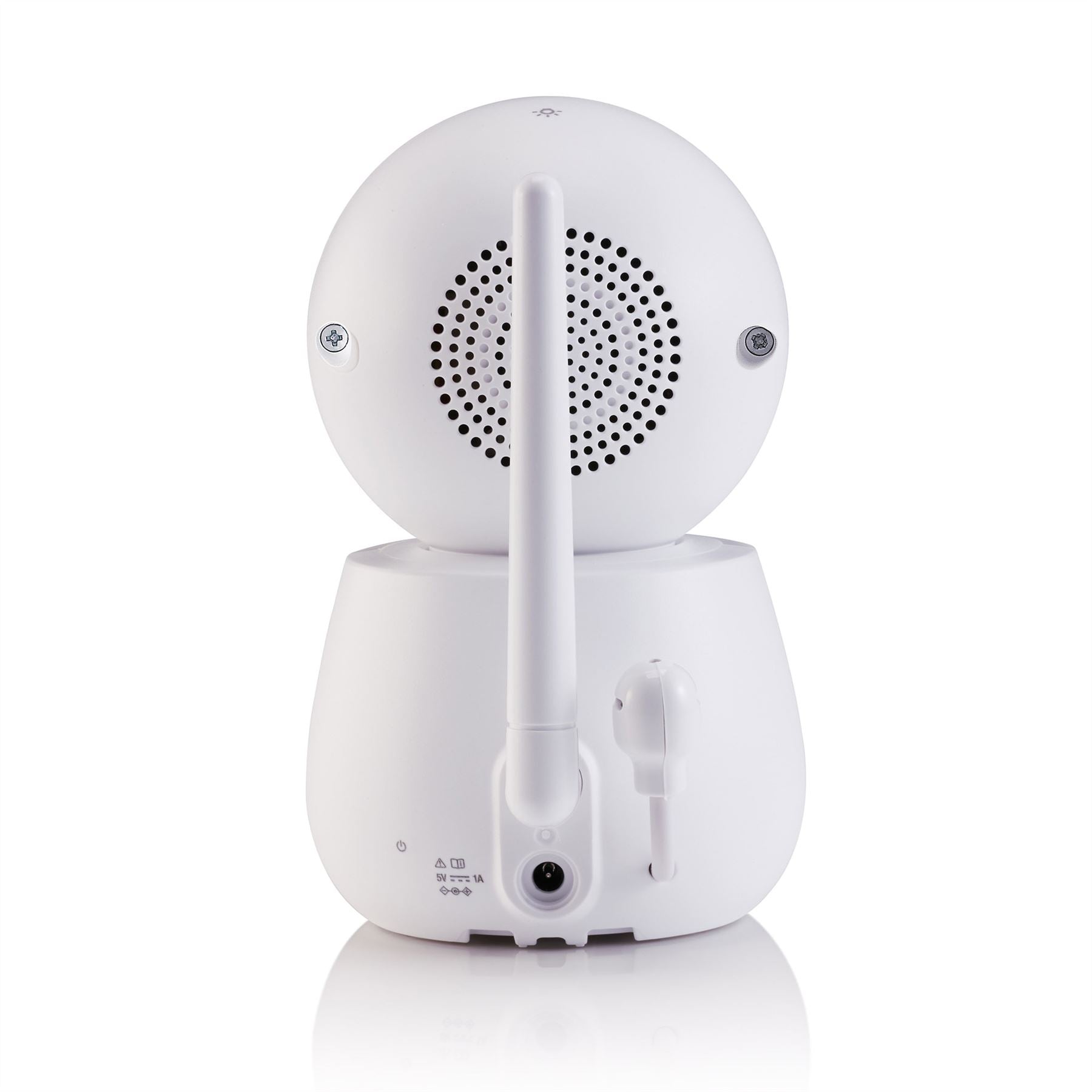 Alecto DVM-2050 Video Baby Monitor with Camera, 5.0" Inch No Wifi Baby Monitor, Temperature, Night Light, Night Vision, Lullaby, Two-Way Audio - White