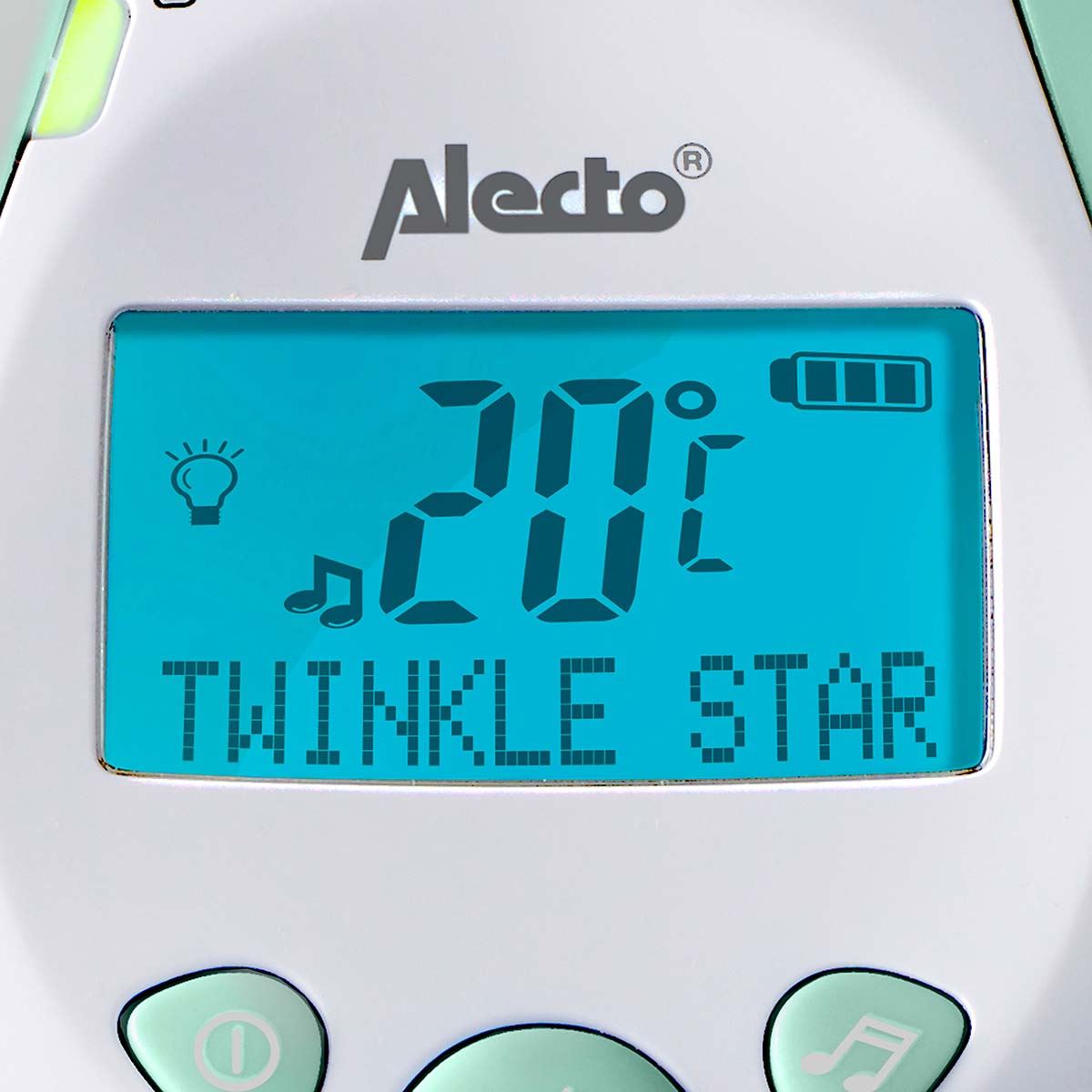 Alecto DBX88 Digital Audio Baby Monitor, Parent Unit with Rechargeable Battery, Long Range, Digital Transmission, Crystal-Clear Sound, lullaBY, Plug & Play, Sound Indicator & Alerts