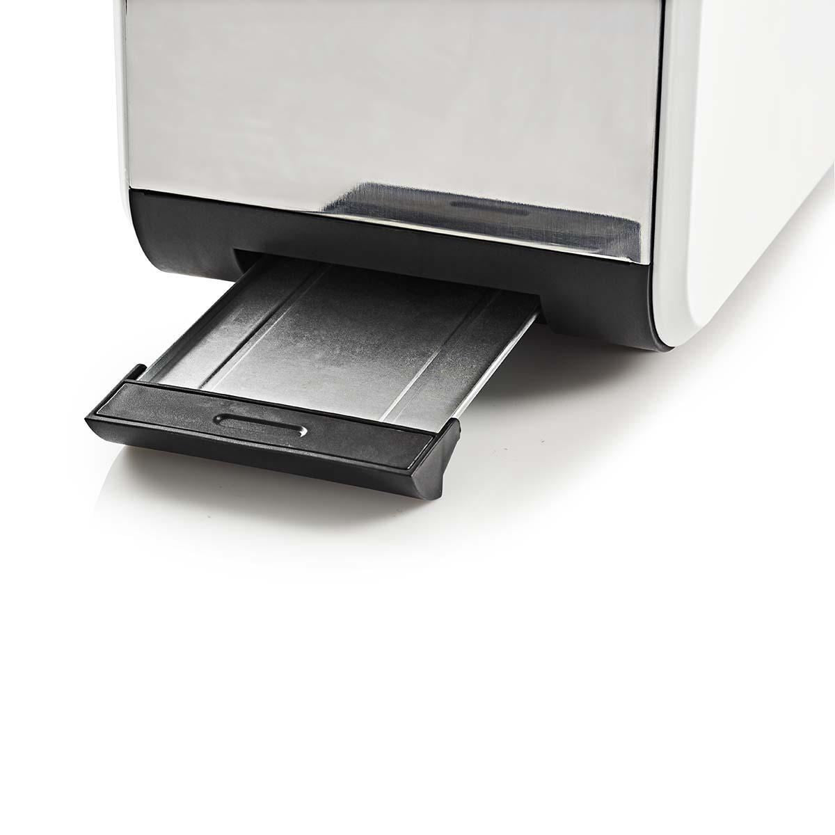 Nedis Soft Touch Toaster, 2 Slice, 6 Browning Levels, Defrost Cancel Reheat Functions, Cool Touch, White