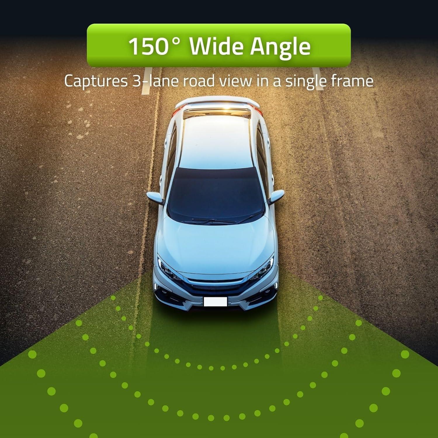 Nedis Dash Cam, Full HD 1080p @30fps, Wi-Fi, Loop Recording, 150 Degree Wide Angle, Photo Mode, Night View, Supports 128GB microSD, USB-C, Built-In Mic & Speaker - Black