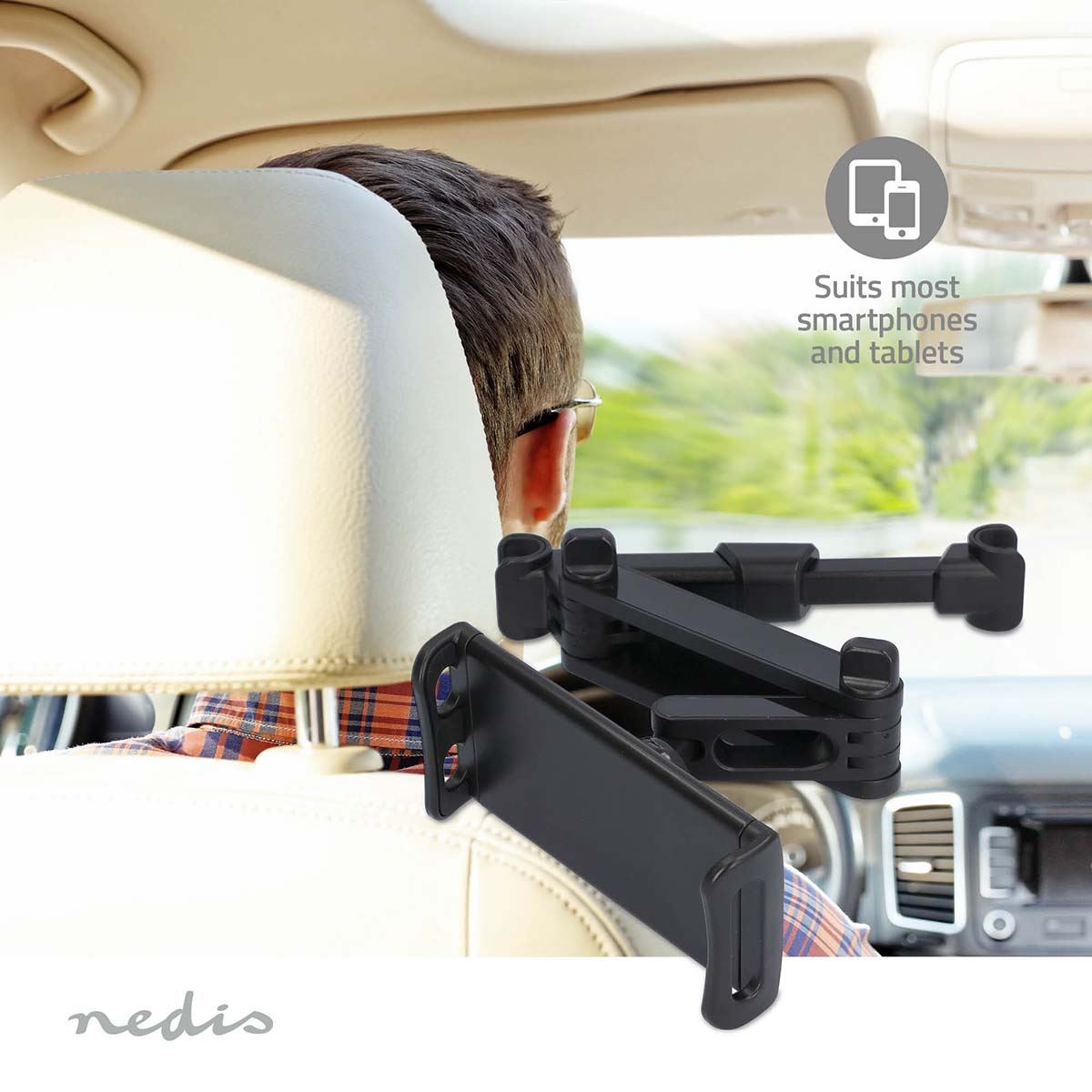 Nedis Tablet Car Mount | Maximum screen size compatibility: 12.5 " | In-Car | Adjustable