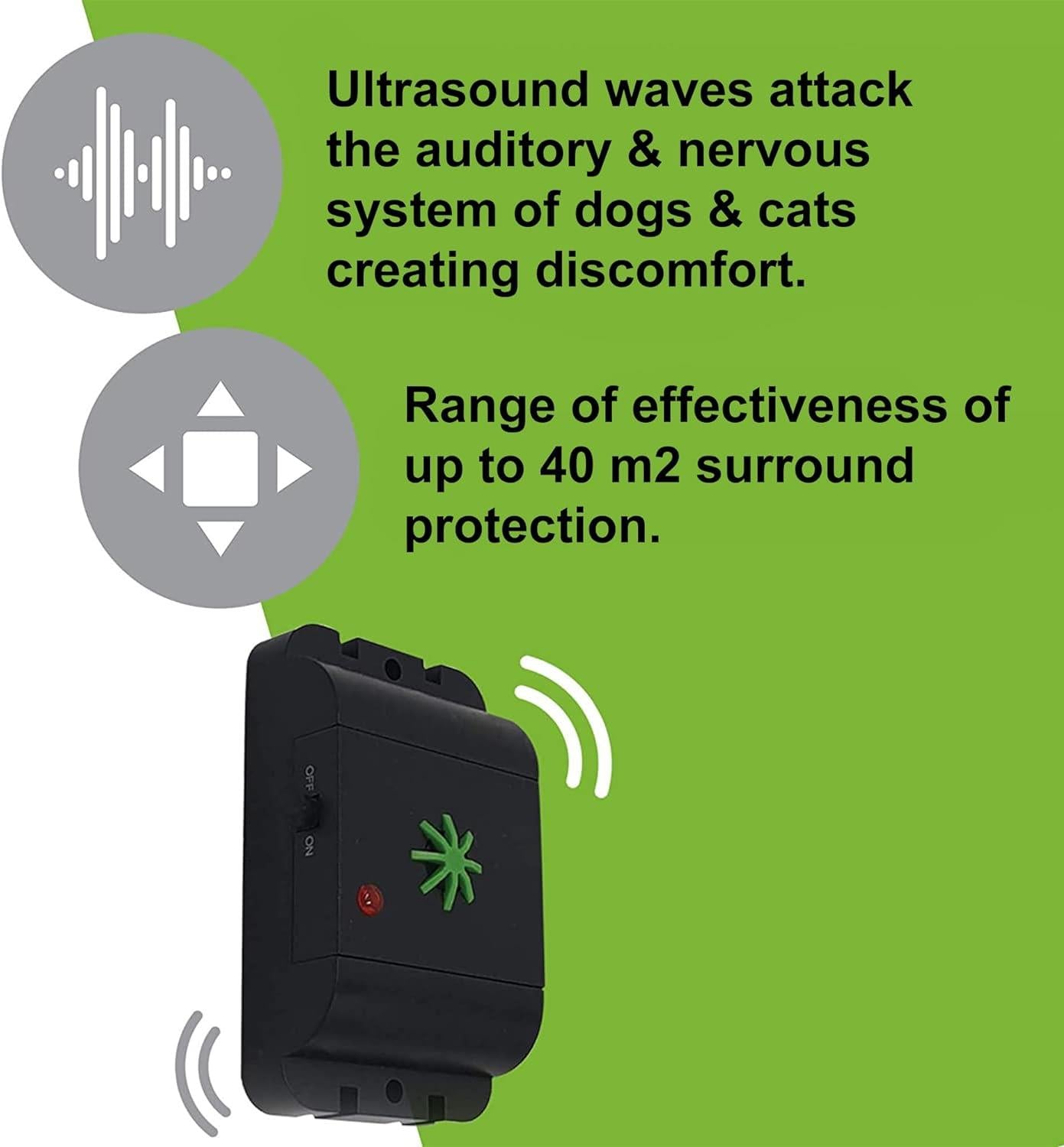 Isotronic Battery Powered Dog and Cat Repellent | 18 - 32 kHz | Outdoor