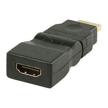 Nedis HDMI™ Adapter | HDMI™ Connector | HDMI™ Output | Gold Plated | Swivel | ABS | Black | 1 pcs | Envelope