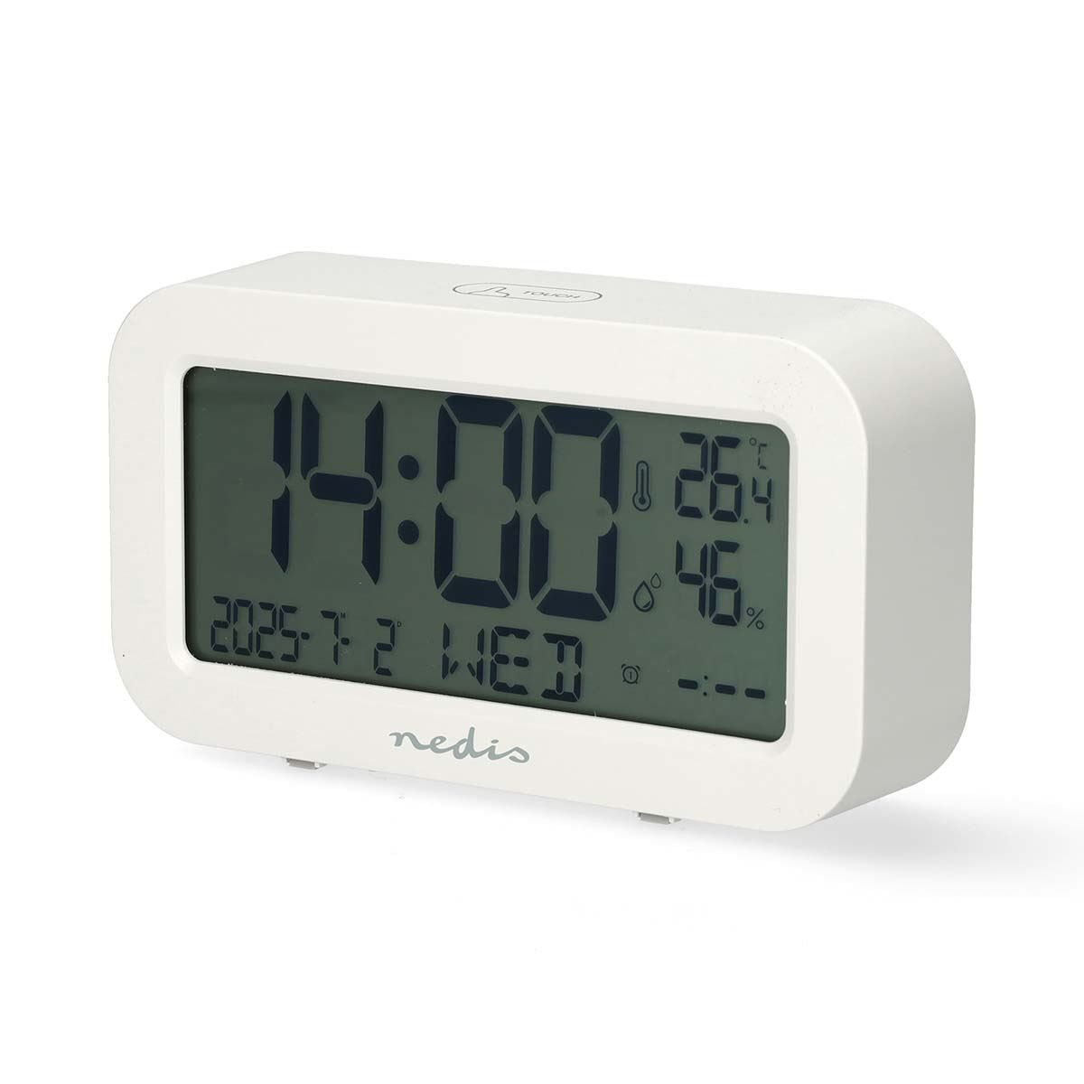 Nedis Digital Desk Alarm Clock | LCD | Backlight | Snooze function | Date display | Timer function | White