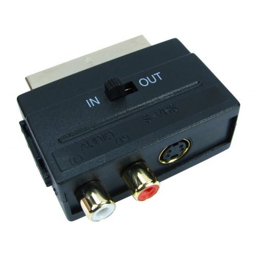 Ex-Pro SCART to 2 x RCA Audio R/L & SVHS S-Video Adaptor (Input or Output Switched)