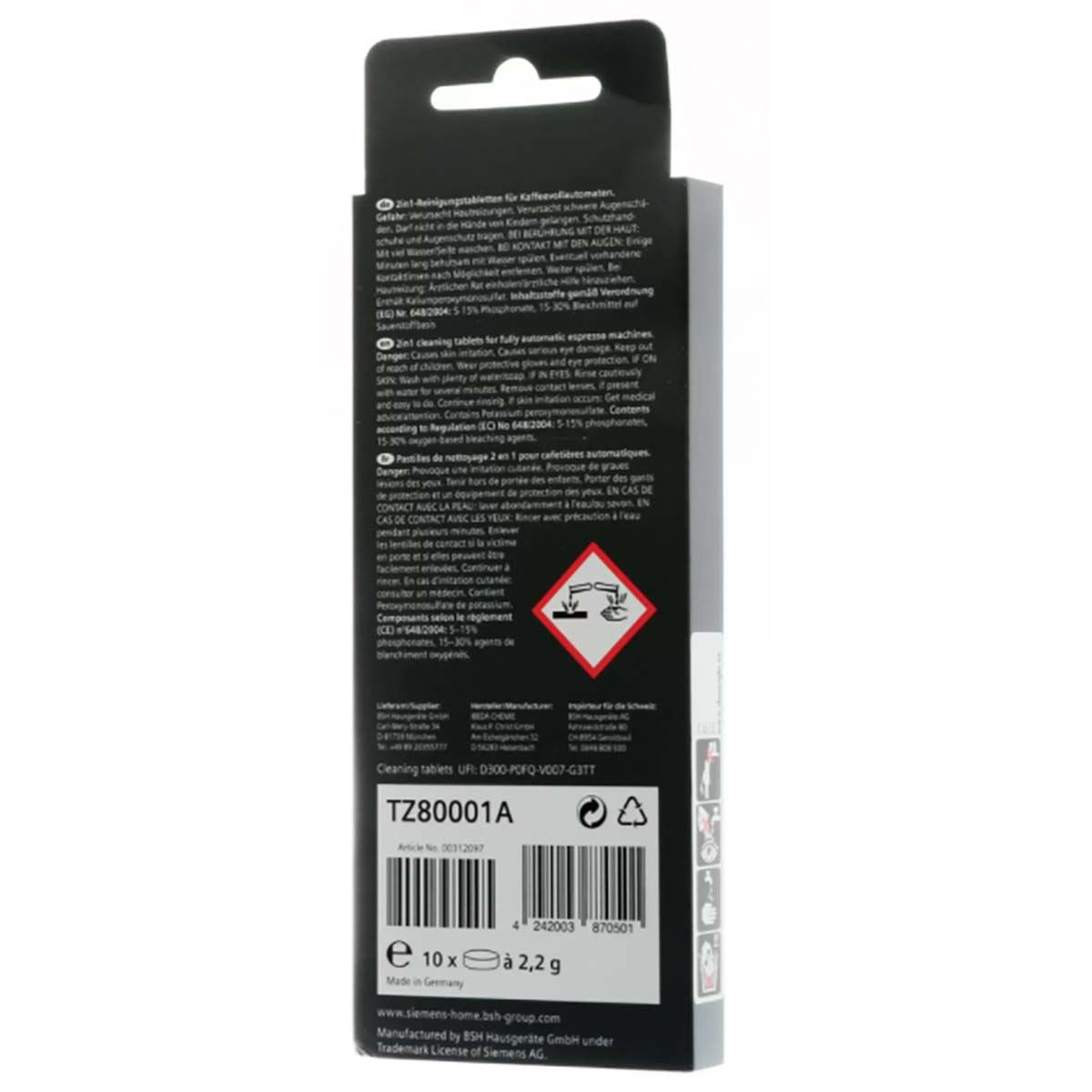 Siemens Cleaning tablets for fully automatic coffee machines 10 pcs