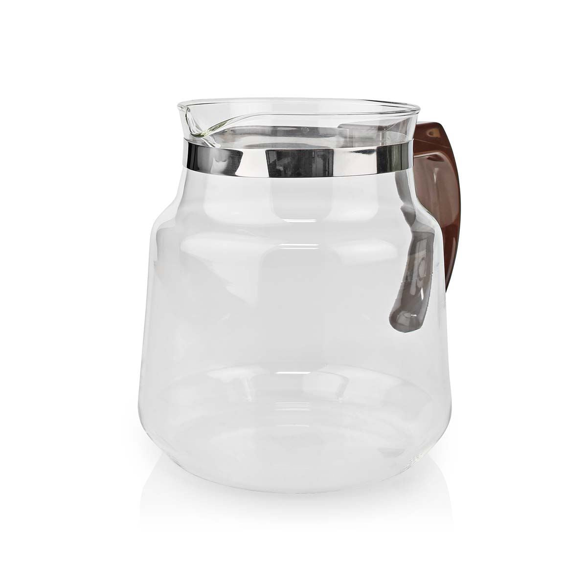 Nedis Glass Replacement Jug for Moccamaster Models K & KB, Also Compatible with Excellent 10s - 1.2 L Capacity, Dishwasher Safe, Brown Handle