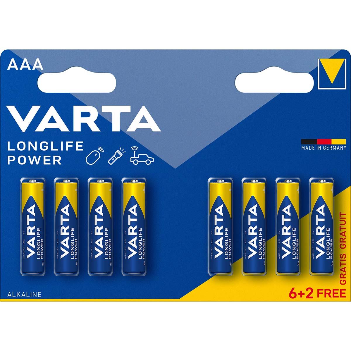 Varta Alkaline Battery AAA 1.5 V High Energy 8-Promotional Blister