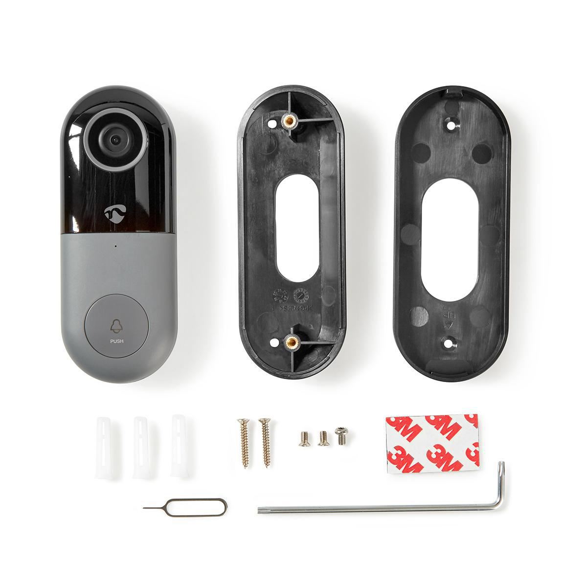 Nedis SmartLife Wireless Video Doorbell WiFi Two-Way Talk PIR Door Bell Security Camera with App Control