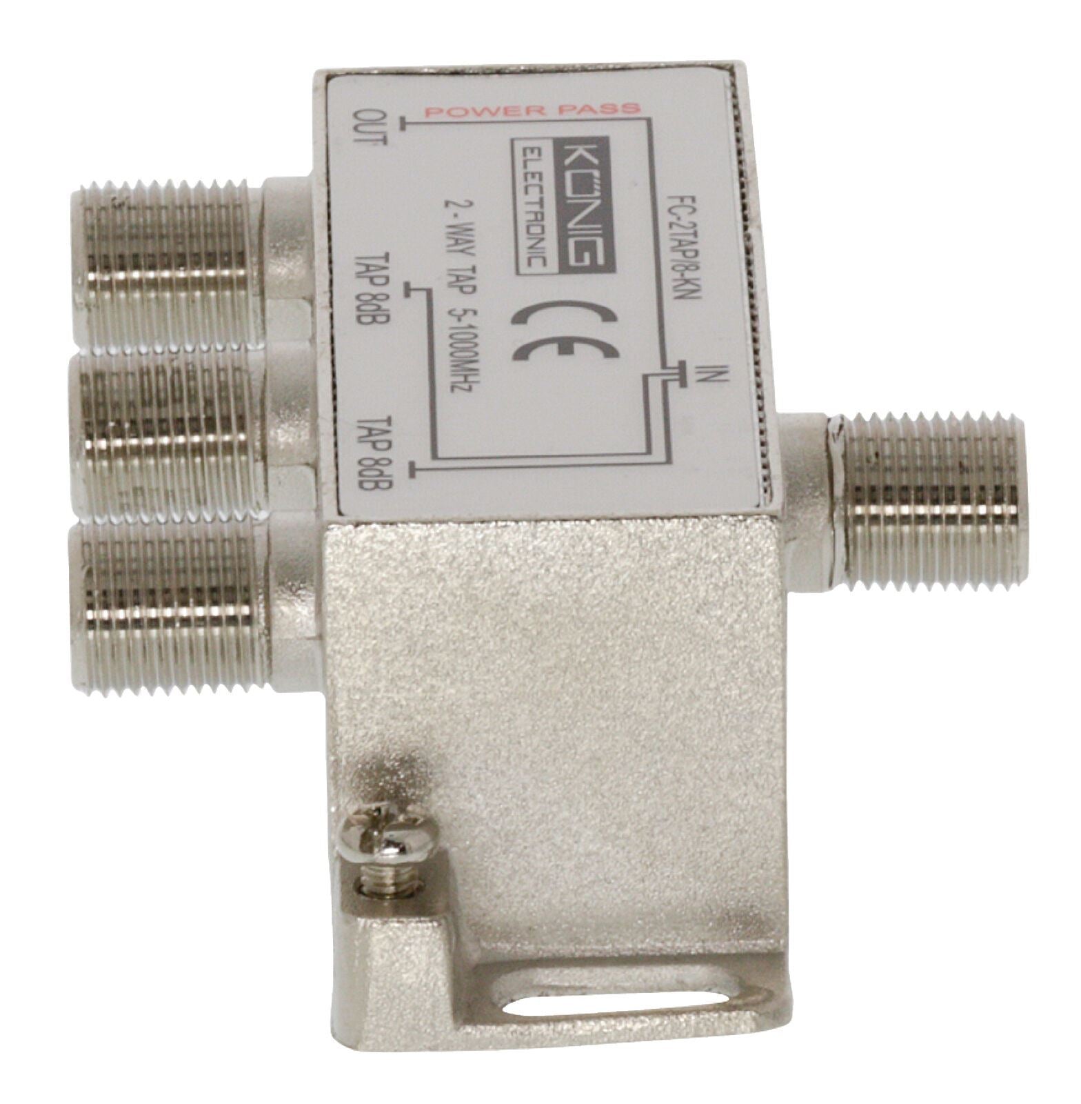 Konig FC-2TAP/8-KN CATV Splitter 8 dB / 5-1000 MHz - 2 Outputs