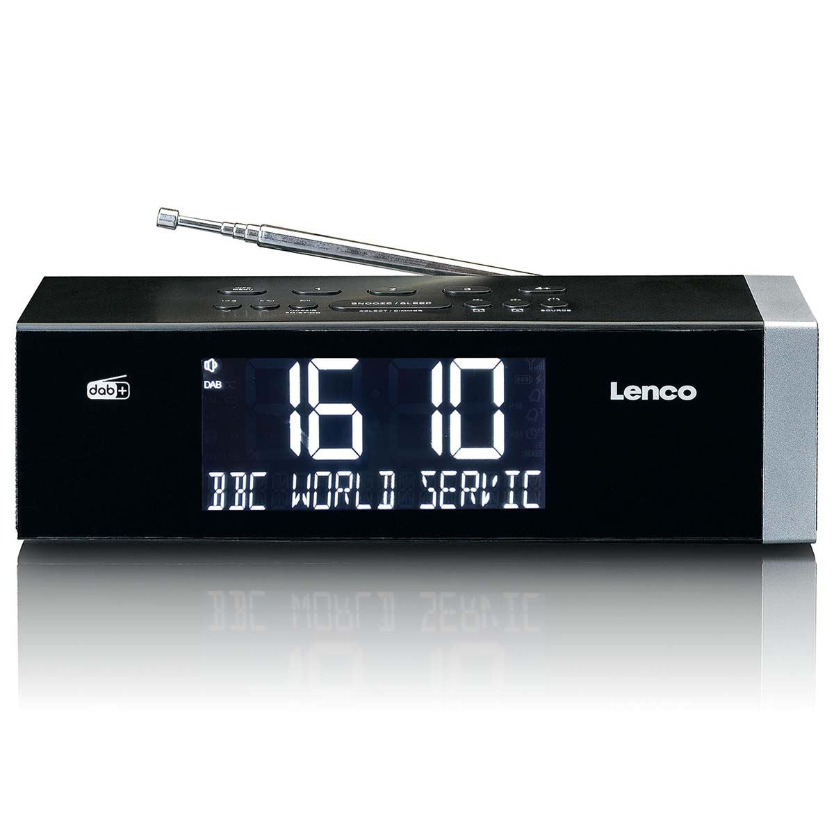 Lenco DAB+ FM Alarm Clock Radio with Bluetooth® Speaker and USB | Black