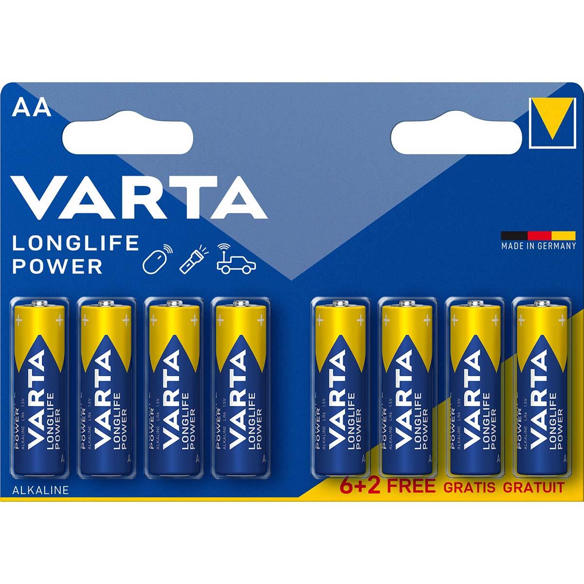 Varta Alkaline Battery AA 1.5 V High Energy 8-Promotional Blister