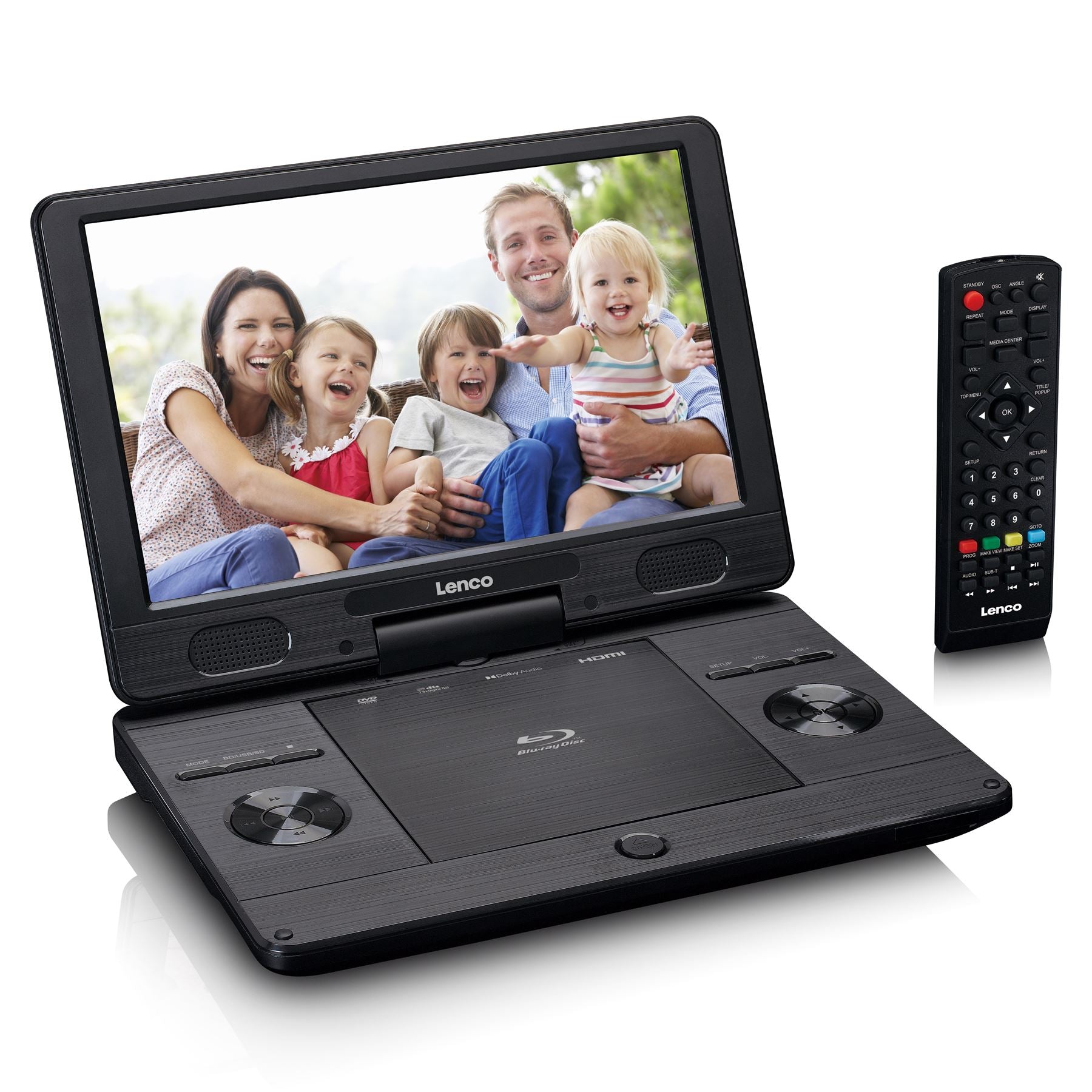 Lenco BRP-1150BK 11.5" Portable Blu-Ray DVD Player HD Screen, Surround Sound, HDMI, USB/SD Card Reader, MP4 Playback