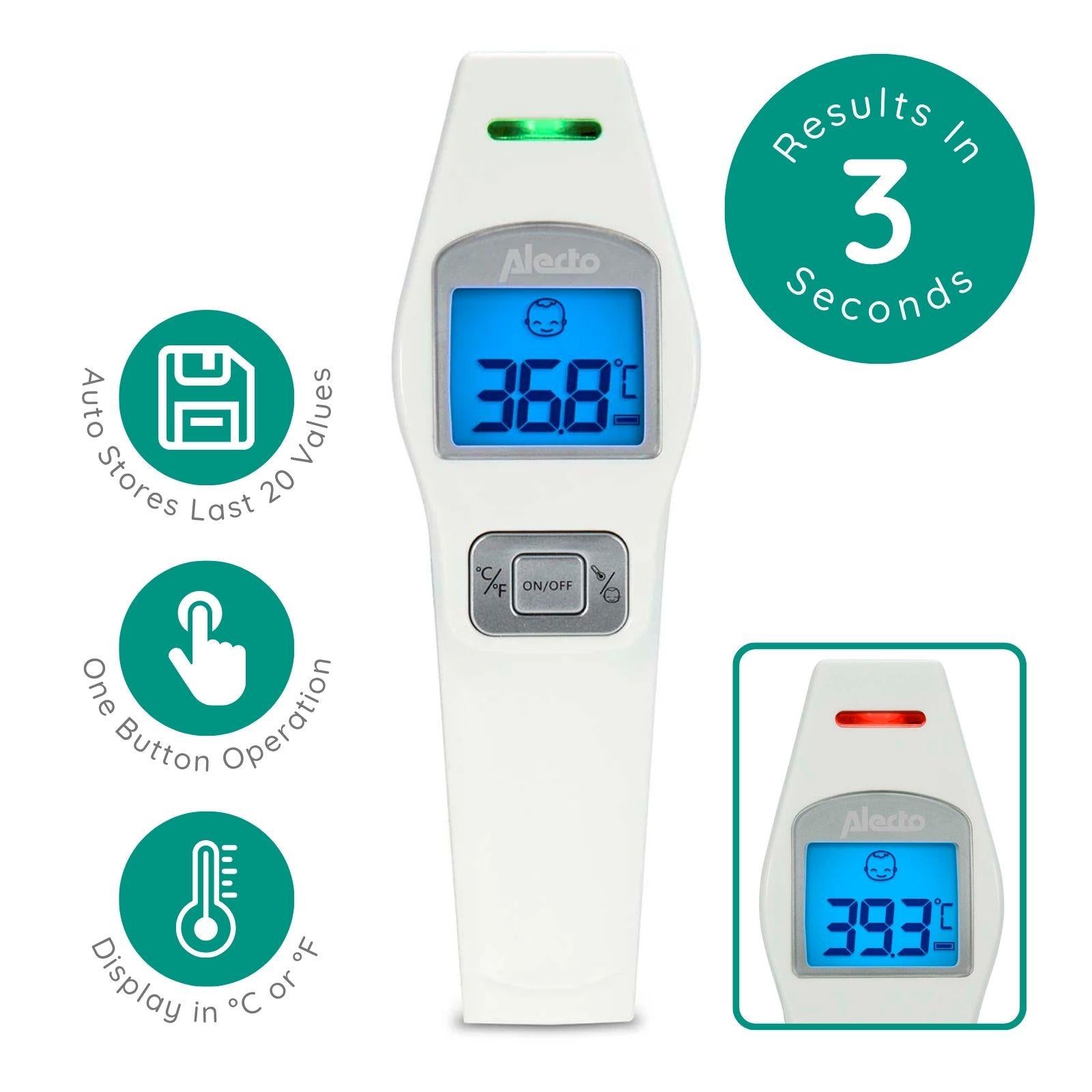 Alecto Forehead Medical Thermometer Infrared - White