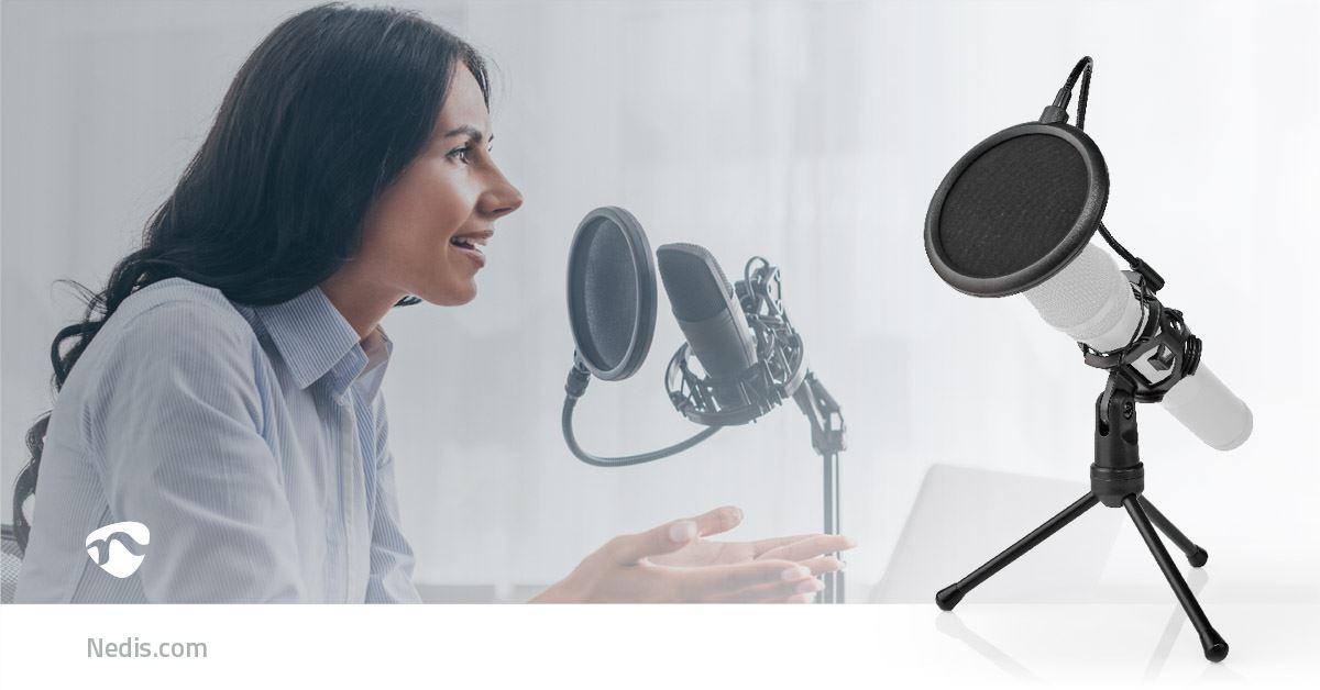 Nedis Microphone Stand | V-Shape | Holder diameter: Under 44 mm | ABS / Metal | Black