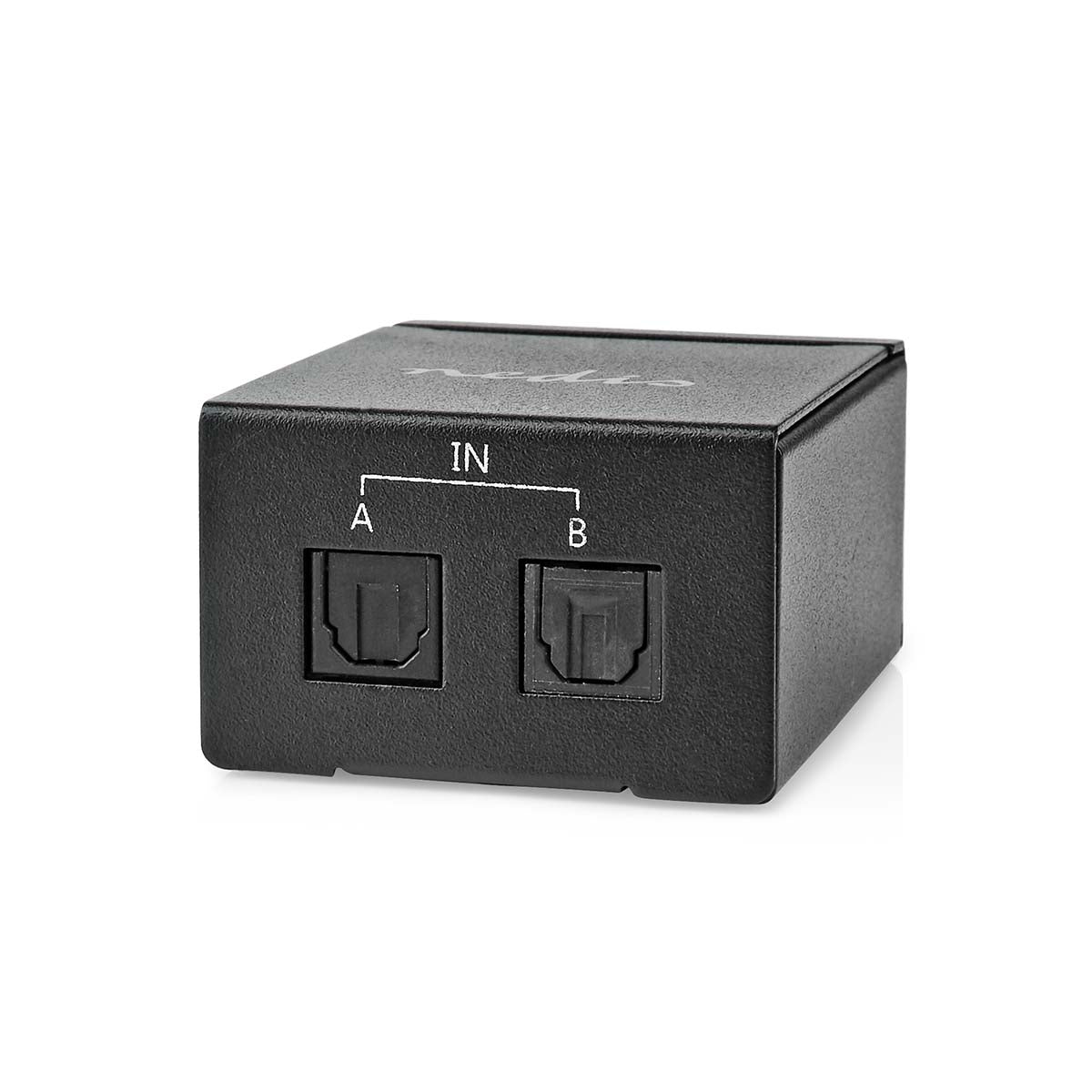 Nedis Digital Audio Switch | 2-way | Connection input: DC Power / 2x TosLink to Connection output: TosLink Female | Manual / Switch | Metal | Black
