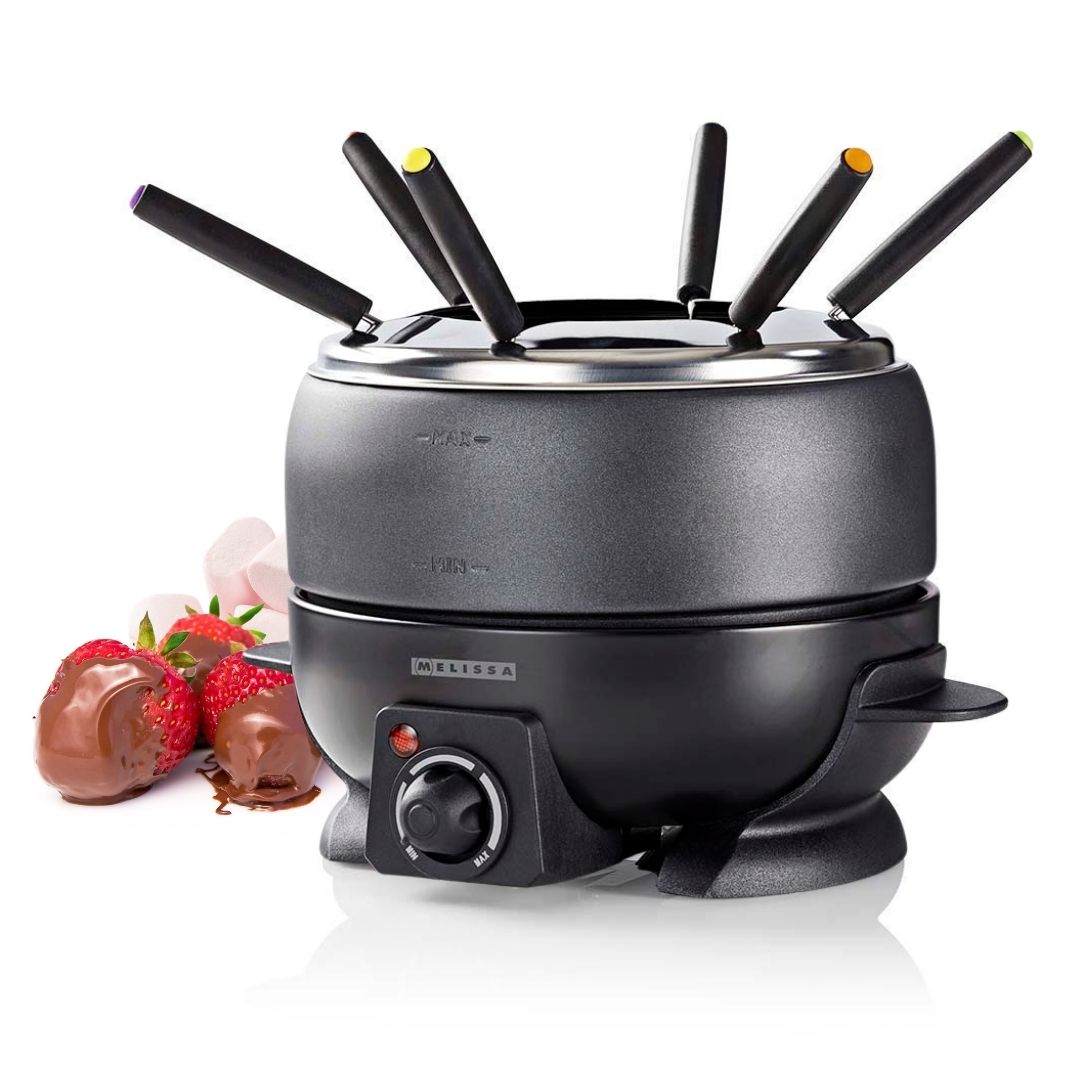 MELISSA 2.3L Electric Fondue Set with 6 Forks and Adjustable Temperature