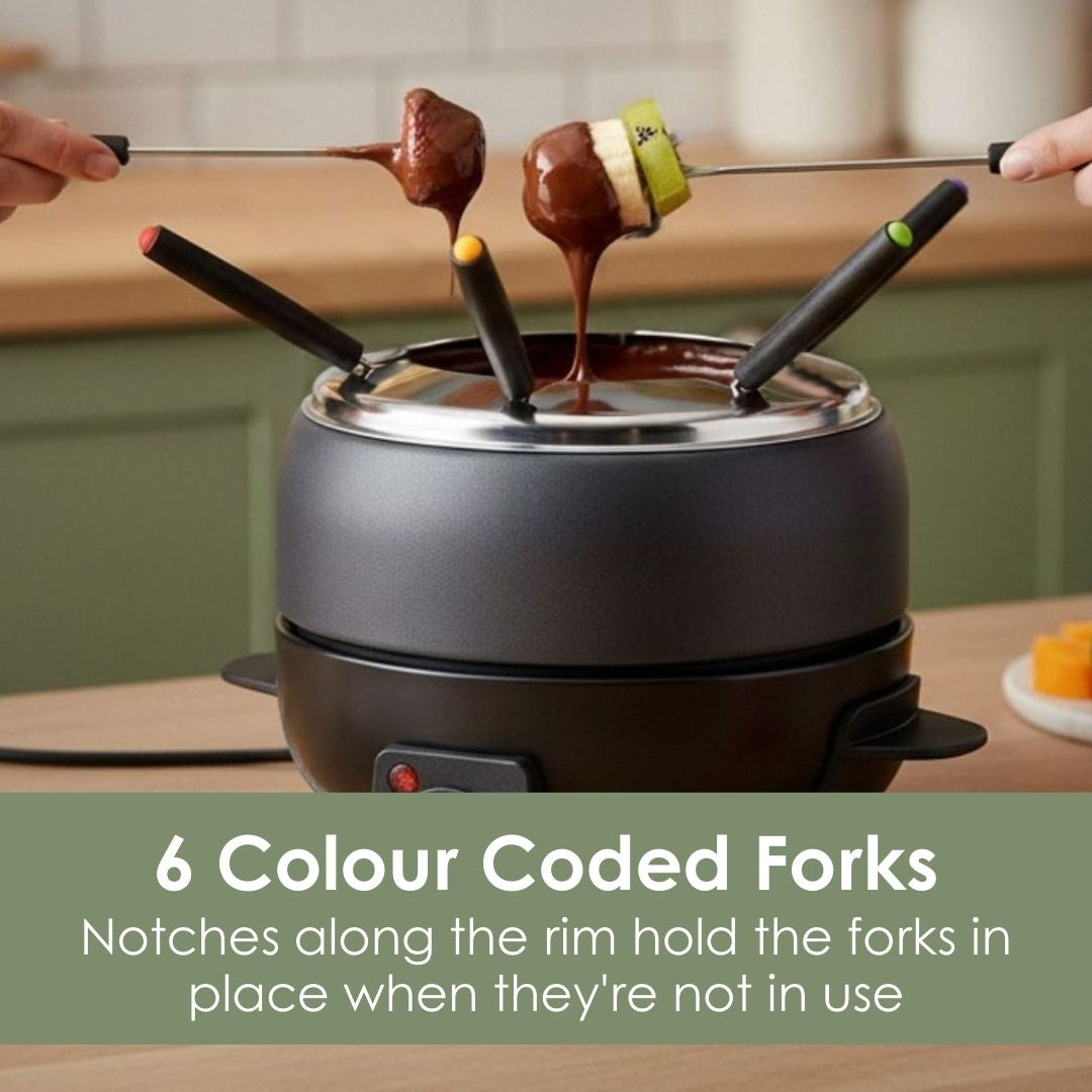 MELISSA 2.3L Electric Fondue Set with 6 Forks and Adjustable Temperature