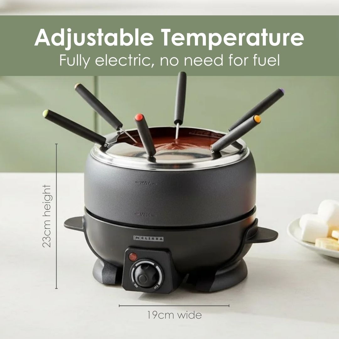 MELISSA 2.3L Electric Fondue Set with 6 Forks and Adjustable Temperature