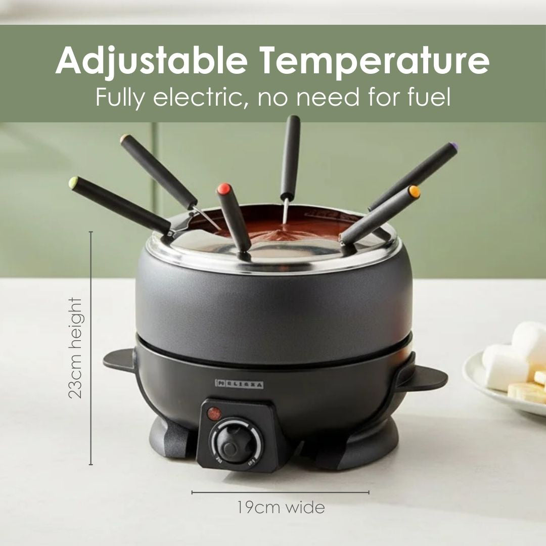 MELISSA 2.3L Electric Fondue Set with 6 Forks and Adjustable Temperature