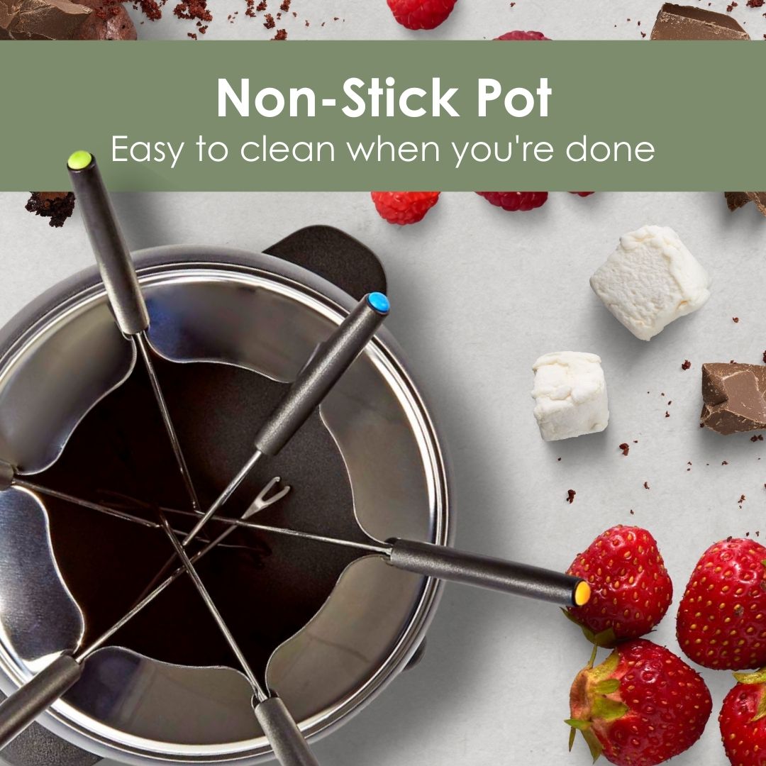 MELISSA 2.3L Electric Fondue Set with 6 Forks and Adjustable Temperature