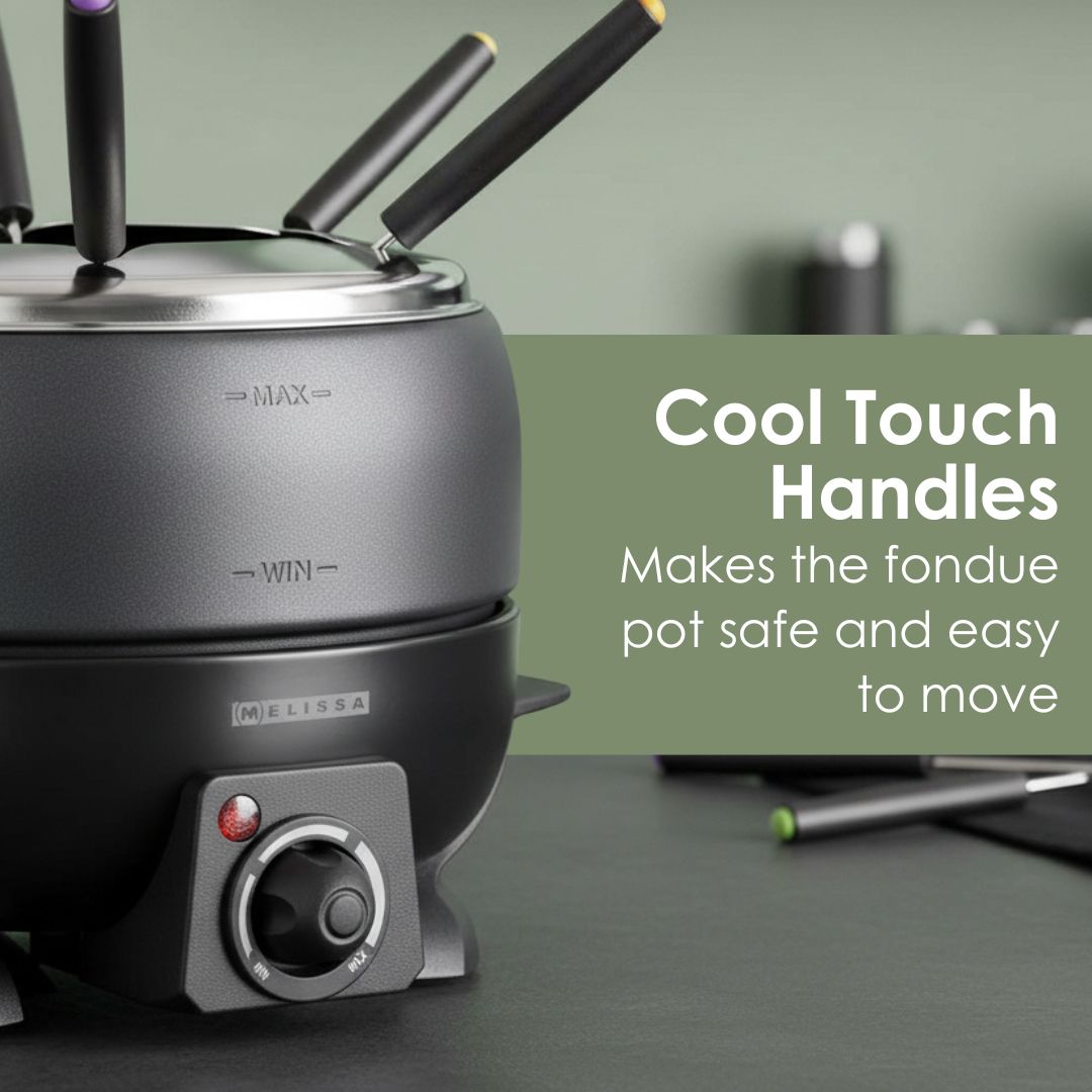 MELISSA 2.3L Electric Fondue Set with 6 Forks and Adjustable Temperature