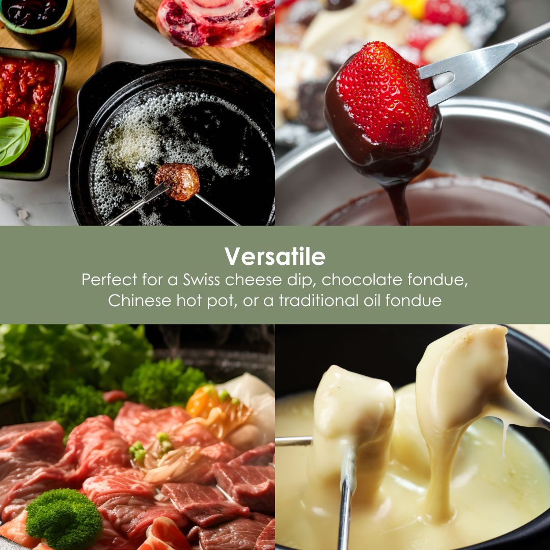 MELISSA 2.3L Electric Fondue Set with 6 Forks and Adjustable Temperature