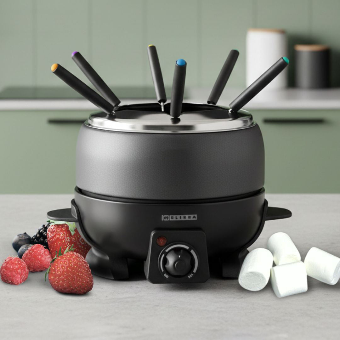 MELISSA 2.3L Electric Fondue Set with 6 Forks and Adjustable Temperature