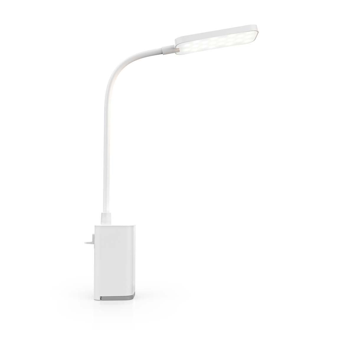 Nedis Rechargeable LED Desk Lamp with Clamp - Gooseneck Light, Touch Dimmable, 20 LEDs, USB-C, Study & Work Lamp