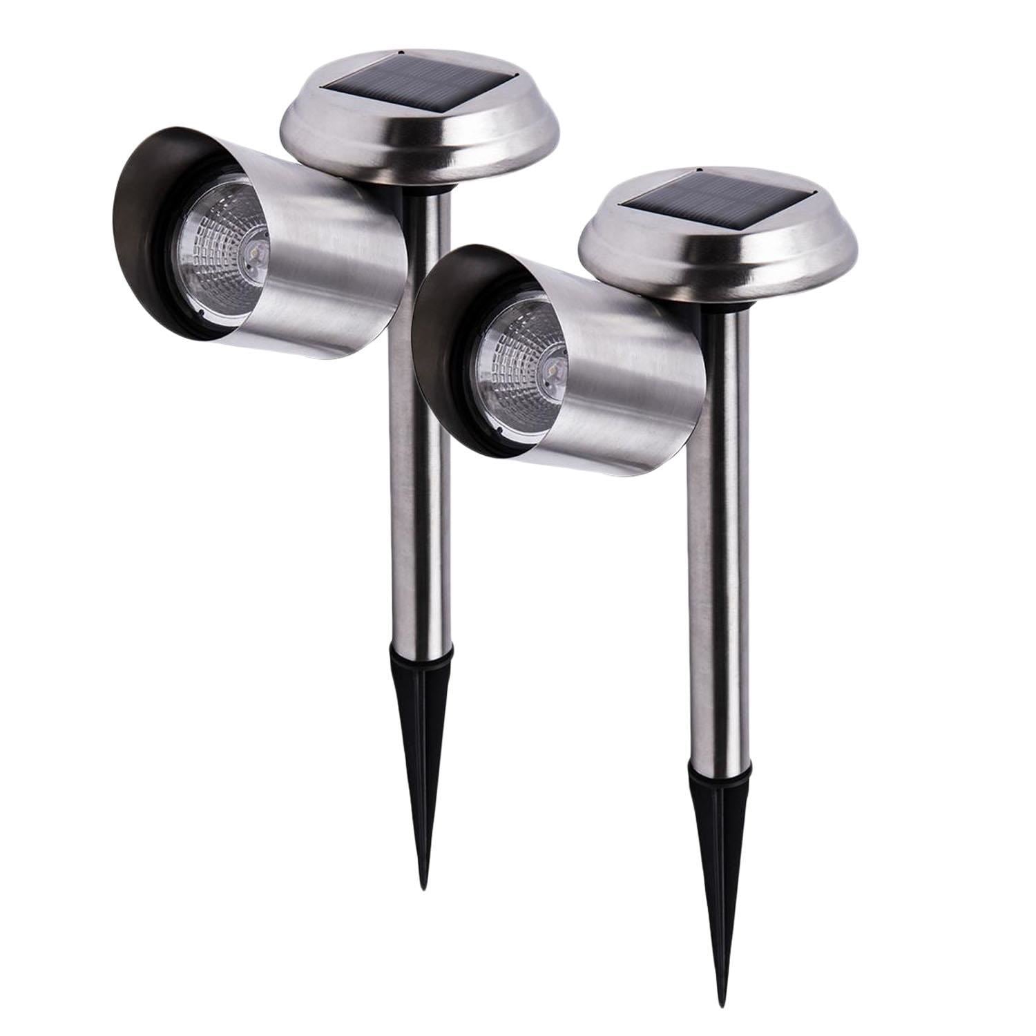 Solar LED Path and Garden Spotlights, 2 Pack