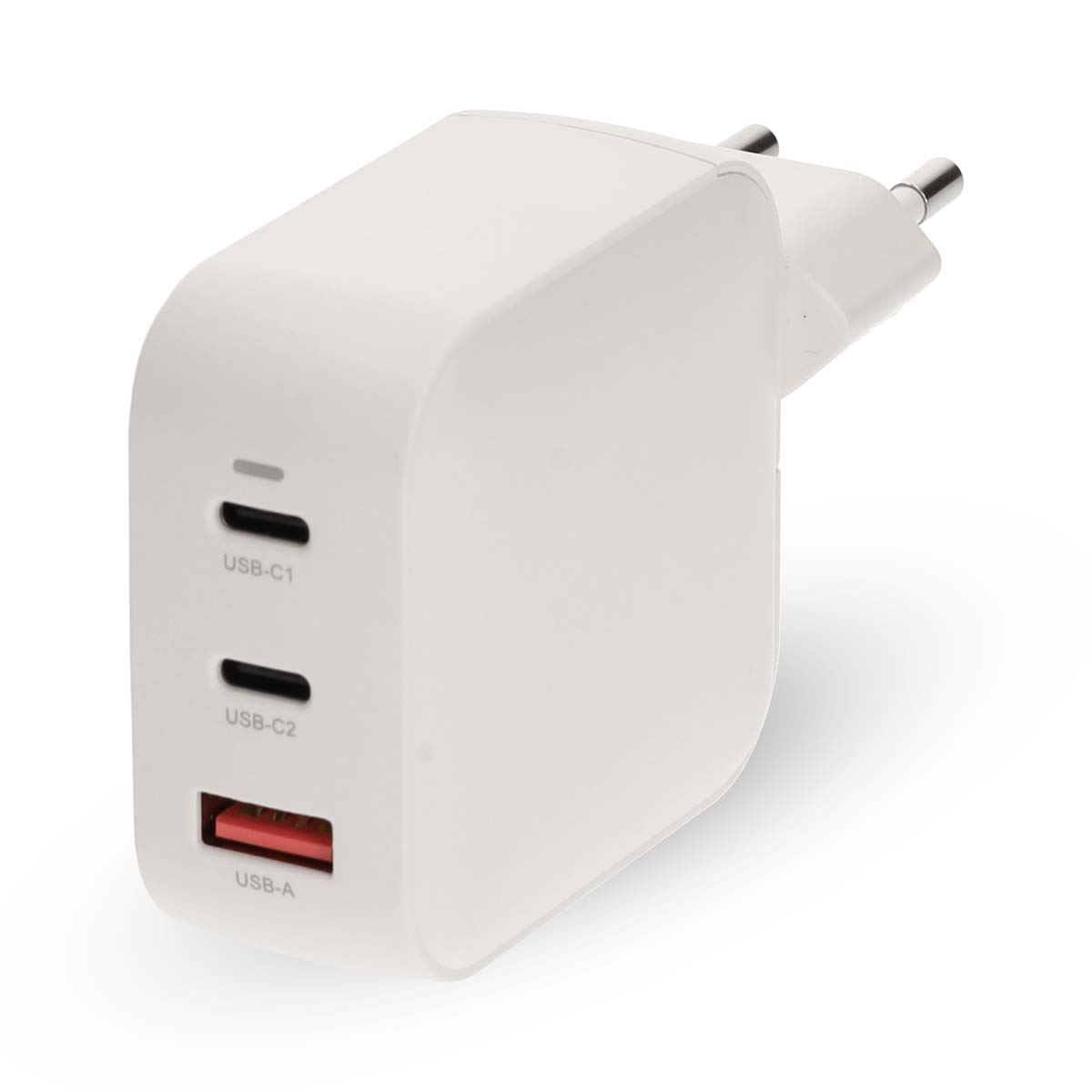 Nedis EU Euro Travel Wall Charger | 100 W | GaN | PD3.0 | Quick charge feature | 2.5 / 3.0 / 5.0 A | Number of outputs: 3 | USB-A / 2x USB-C™ | Automatic Voltage Selection | White