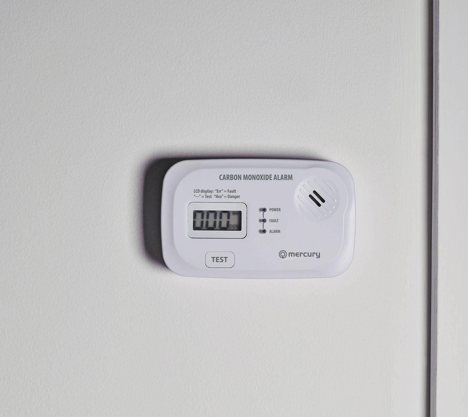 Carbon Monoxide Alarm with LCD Display - Battery Powered CO Detector, 10 Year Sensor Life, EN50291-1:2018 Certified