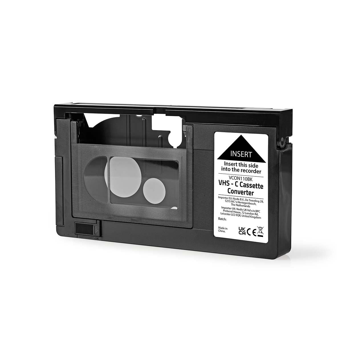 Nedis VHS-C to VHS Cassette Adapter (Converts Video Camcorder Tapes to VHS Video)