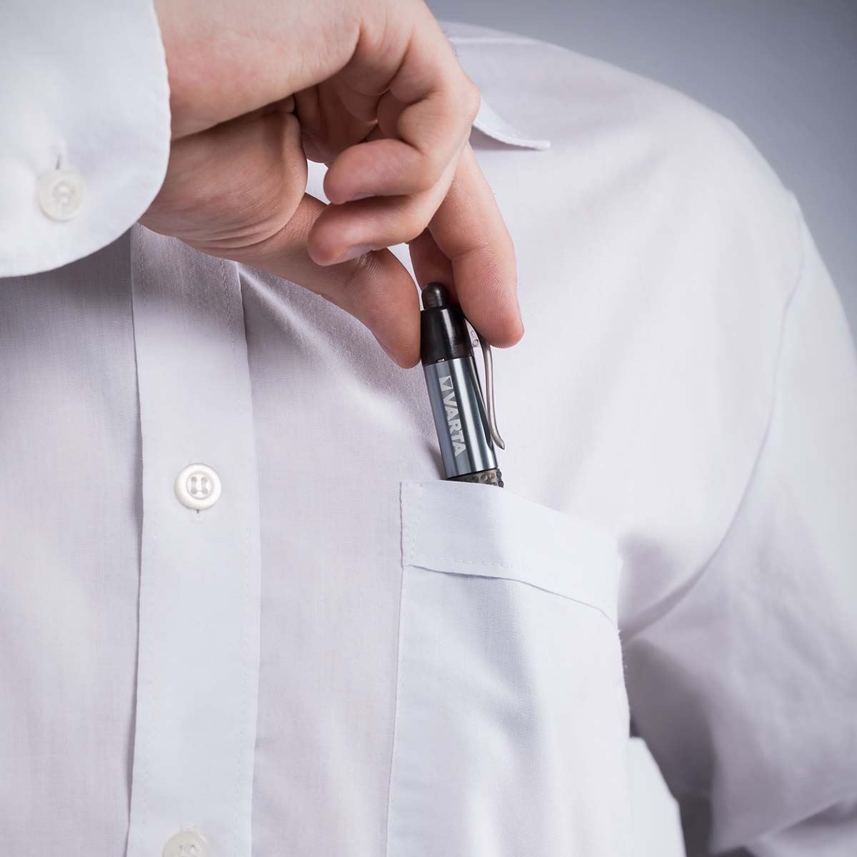 VARTA Pen Light White LED Torch 5mm (incl. 1x AAA Longlife Power Battery) - Silver