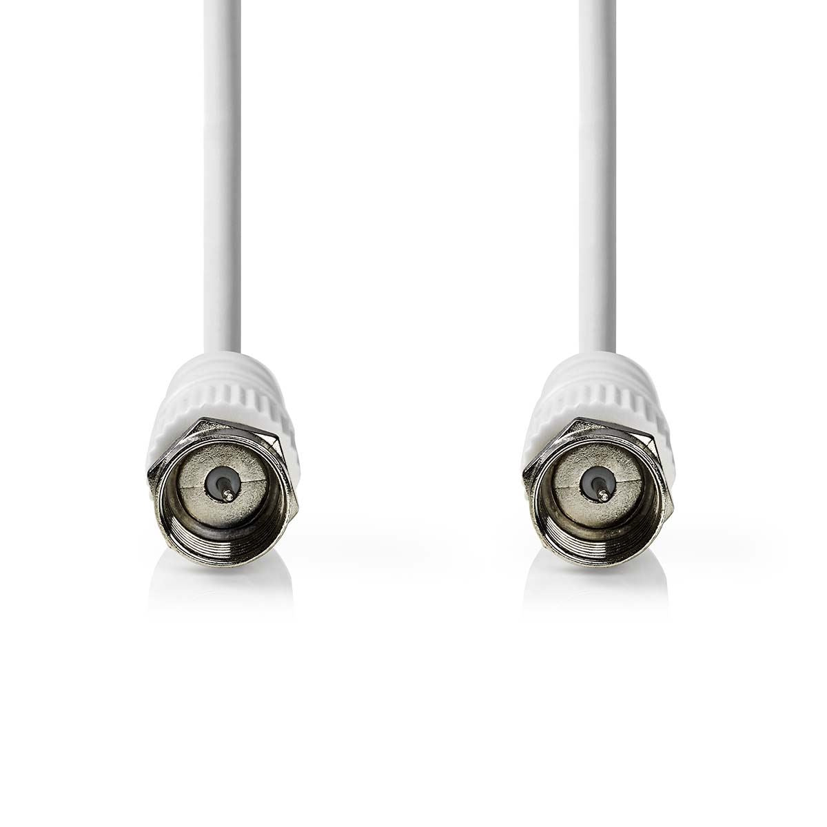 Nedis Satellite & Antenna Cable | F Male | F Male | Nickel Plated | 75 Ohm | Double Shielded | 2.00 m | Round | PVC | White