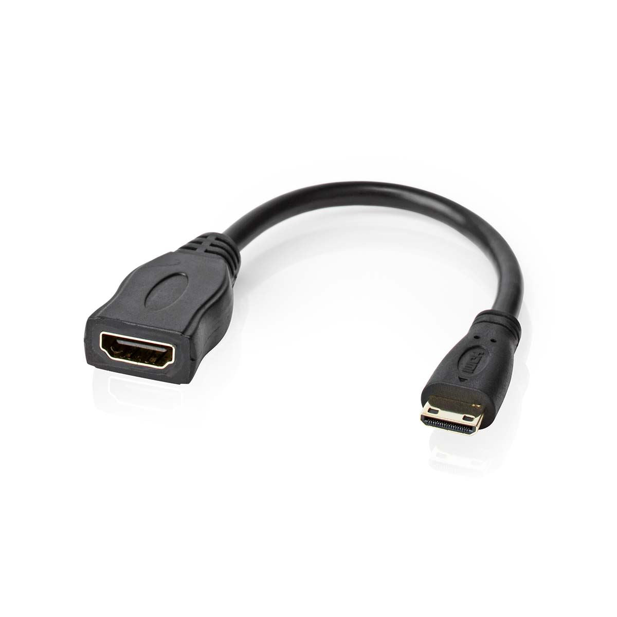 Nedis High Speed HDMI™ Cable with Ethernet | HDMI™ Mini Connector | HDMI™ Output | 4K@30Hz | 10.2 Gbps | 0.20 m | Round | PVC | Black | Box