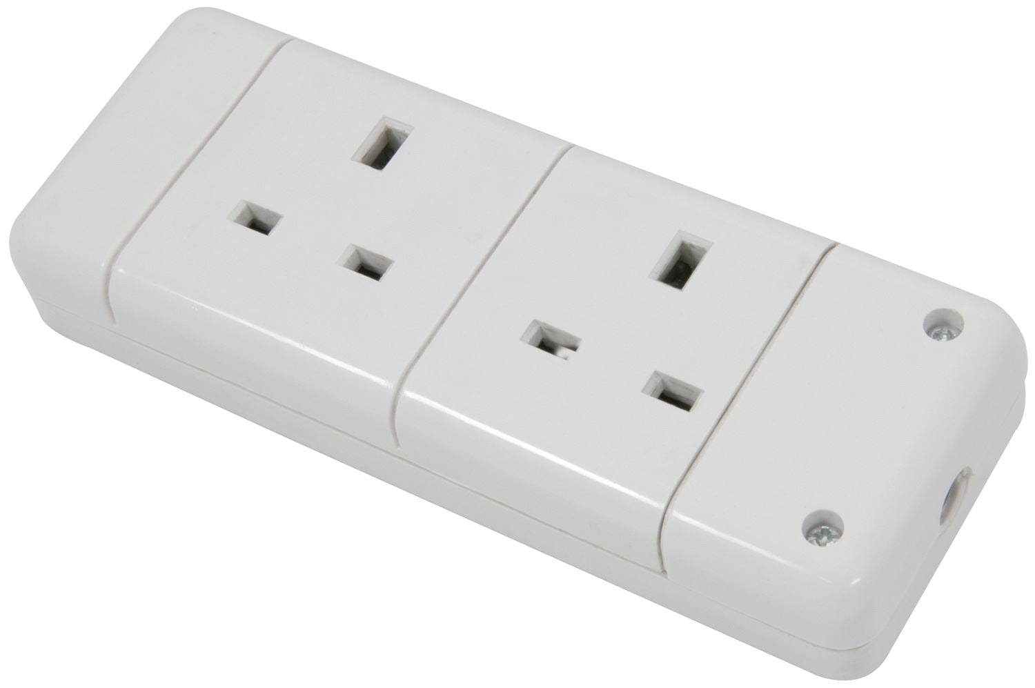 Mercury 2 Gang 13A Rewirable Trailing Plug Socket - White