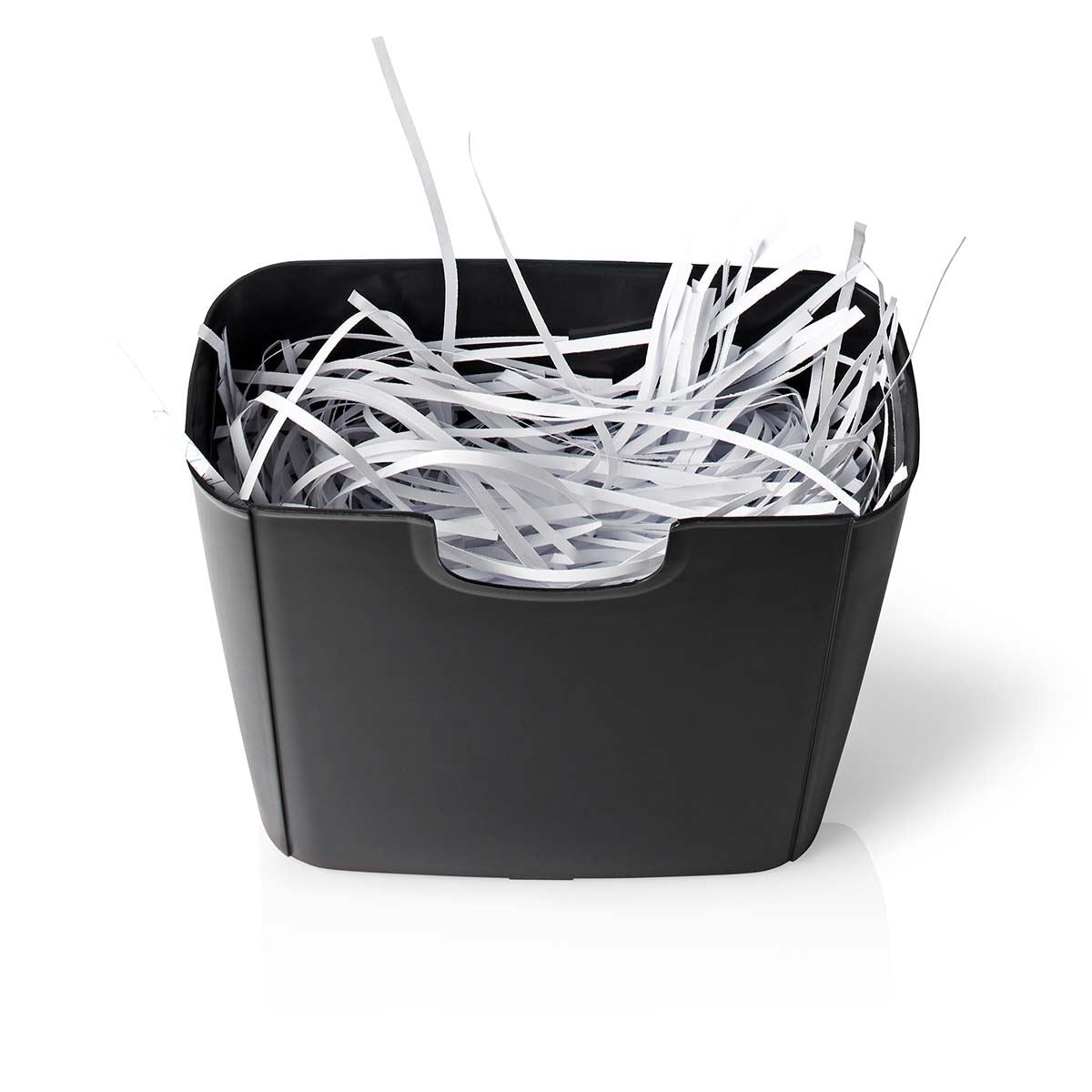 Nedis 6 Sheet Strip Cut Paper Shredder, DIN P-2 Security, Compact Shredder for Home & Small Office Use, Shreds Credit Cards, 10L Bin - Black